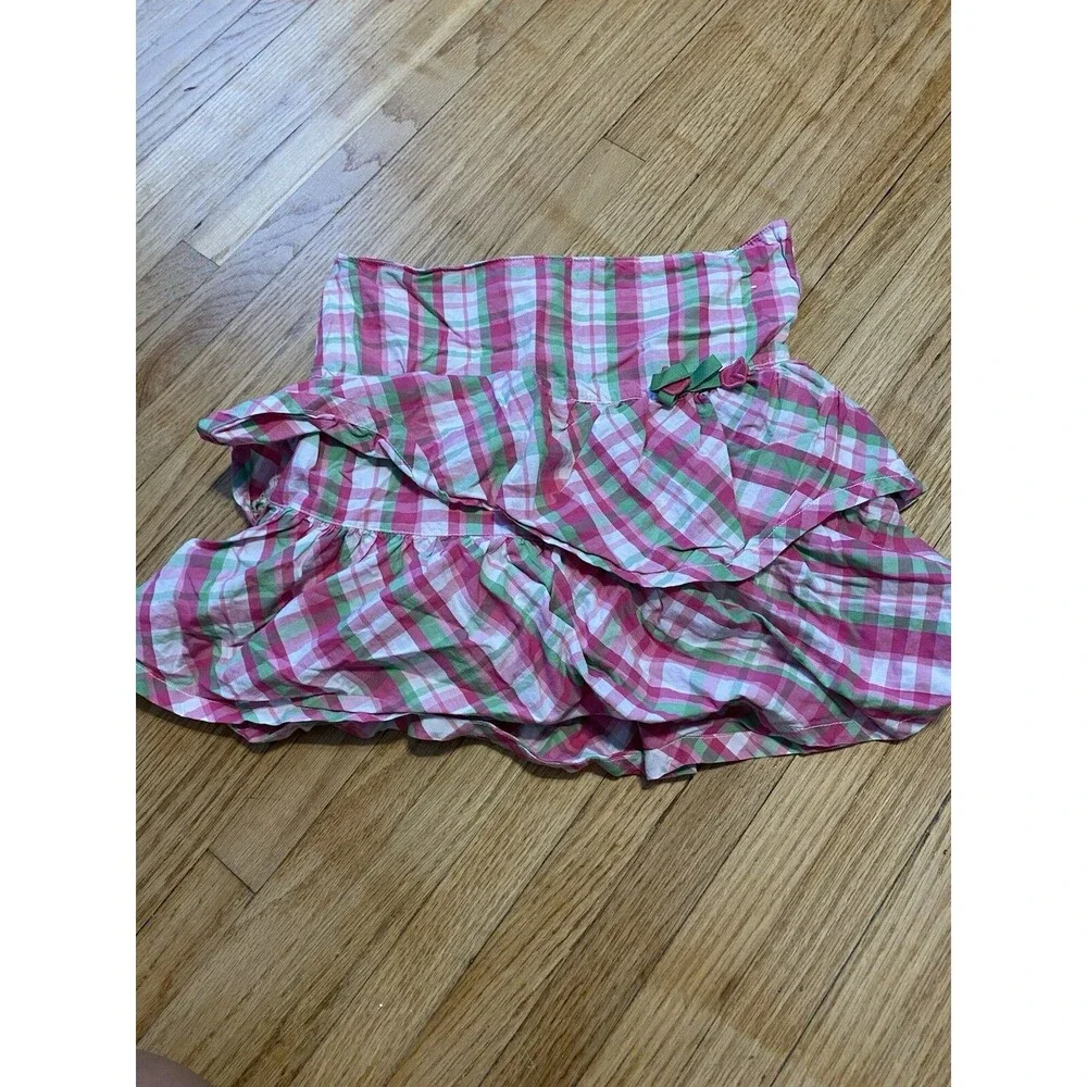 Gymboree Girl 8 Plaid Skort Green And Pink